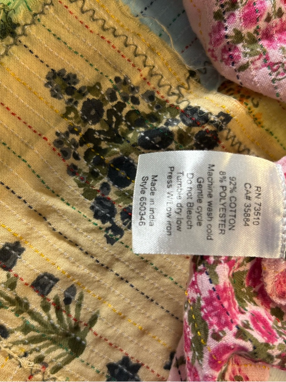 ivy jane Multicolor Patchwork Floral Button-Front Women's Top - Picture 5 of 6